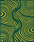 Bold Yellow Flowing Swirls Rug