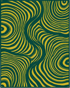 Bold Yellow Flowing Swirls Rug