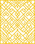 Yellow Geometric Labyrinth Pattern Rug