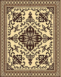 Intricate Floral Scrollwork Pattern Rug