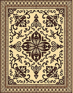 Intricate Floral Scrollwork Pattern Rug