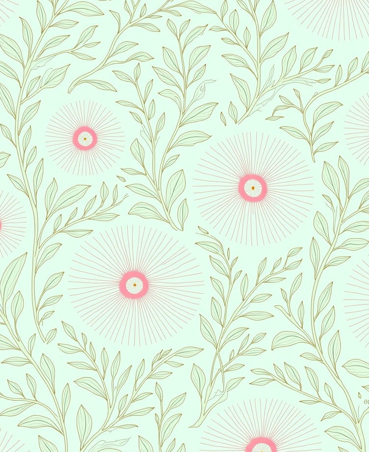 Botanical Floral Bloom Pattern Rug