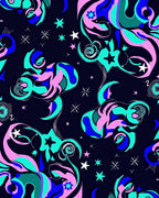 Cosmic Swirls Pink Aqua Blue Night Rug