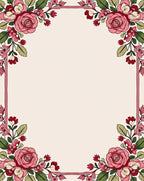 Pink Floral Botanical Square Rug