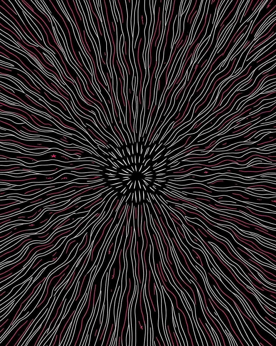 Radiating Lines Boho Pattern Rug