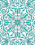Teal Scrollwork Classic Pattern Rug