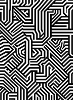 Black White Bold Labyrinth Pattern Rug