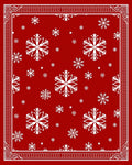 Festive White Snowflake Red Pattern Rug