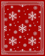 Festive White Snowflake Red Pattern Rug