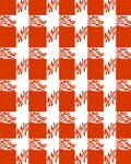 Orange Checkerboard Abstract Shape Rug