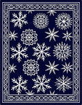 Deep Blue Snowflake Winter Celebration Rug