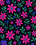 Vibrant Floral Swirls Pattern Rug