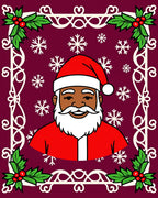 Festive Santa Holly Snowflake Pattern Rug