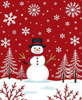 Whimsical Snowman Snowflake Pattern Rug