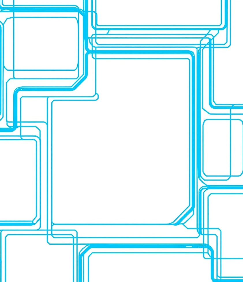 Abstract Blue Grid Pattern Rug