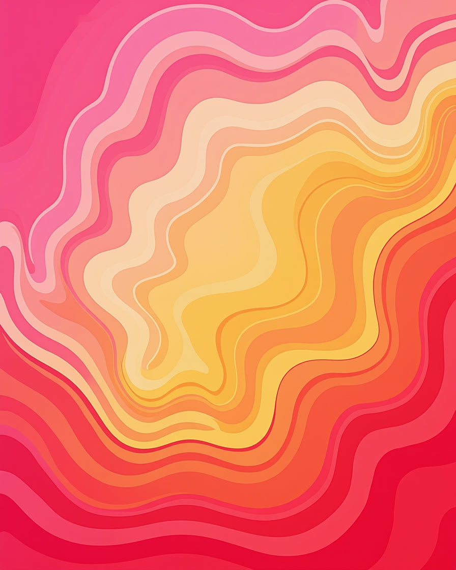 Vibrant Wavy Gradient Abstract Rug