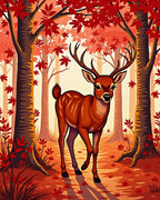 Autumn Forest Deer Pattern Rug