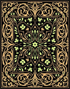Elegant Floral Arabesque Pattern Rug