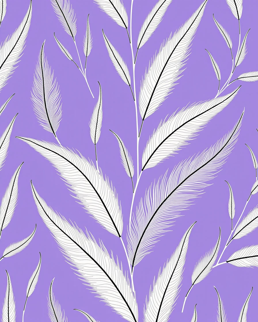 Light Feather Pattern Lilac Design Rug