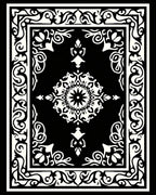 Orante Black White Medallion Design Rug