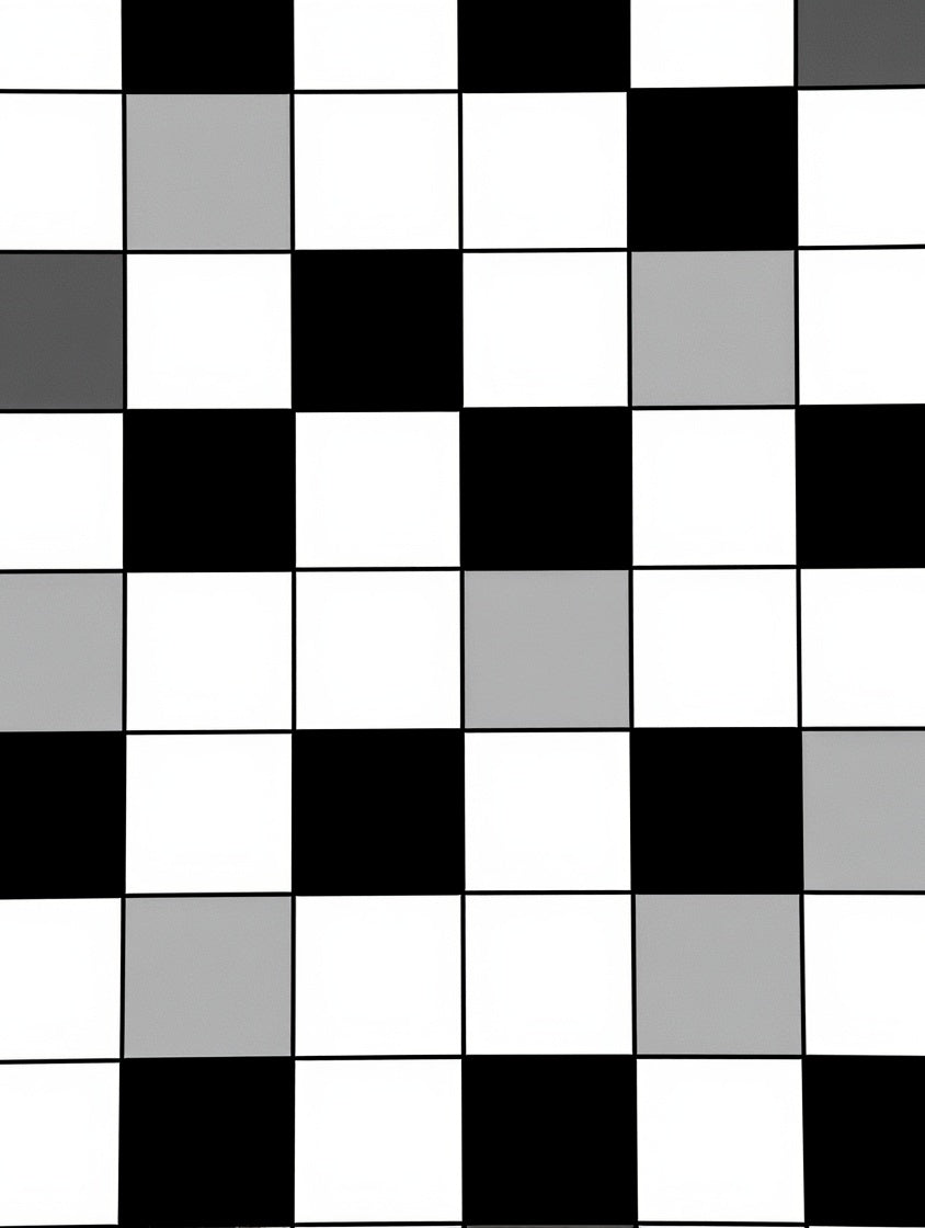 Monochromatic Checkered Grid Pattern Rug