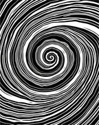 Black White Dynamic Swirl Pattern Rug