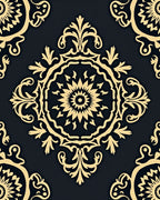 Classic Gold Floral Medallion Rug