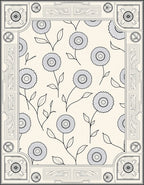 Delicate Floral Art Deco Pattern Rug