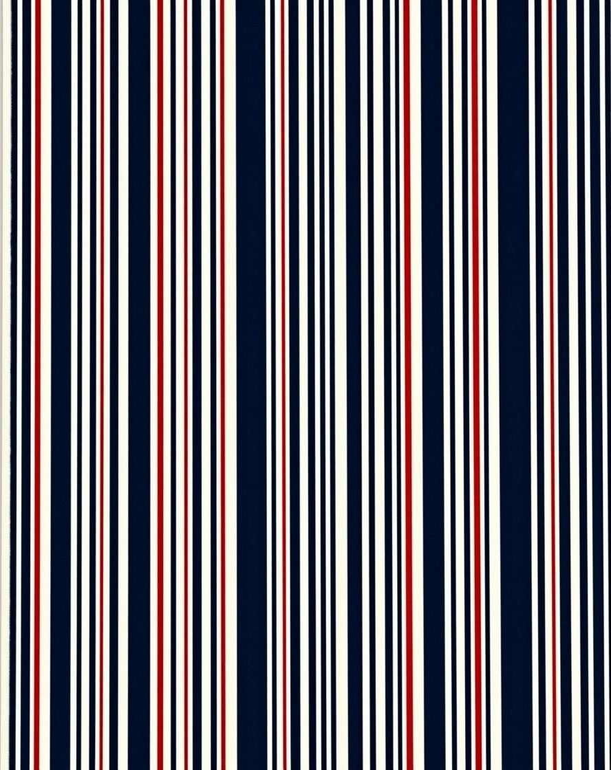Classic Navy Red White Stripes Rug