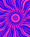 Vibrant Pink Swirl Sunburst Rug