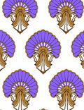 Art Deco Fan Pattern Violet Gold Rug