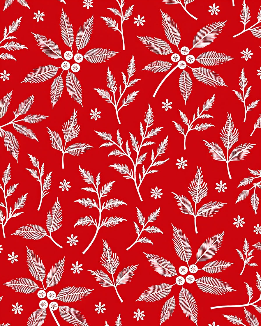 White Folklore Botanical Print Rug