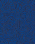Deep Blue Swirls and Triangles Pattern Rug
