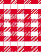 Red White Checkered Stripe Pattern Rug