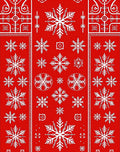 Red White Snowflake Pattern Rug