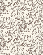 Sketchy Floral Swirls Pattern Rug
