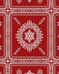 Red White Intricate Floral Mandala Design Rug