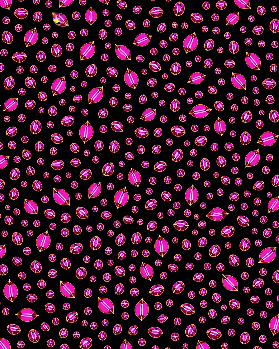 Pink Gemstone Pattern Print Rug