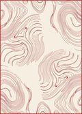 Abstract Red Swirl Contour Pattern Rug