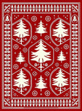 Festive Tree Border Design Rug