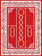 Classic Red White Ornate Scroll Rug