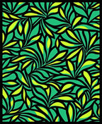 Lush Green and Yellow Abstract Swirls Rug
