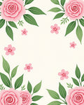 Pink Roses and Cherry Blossoms Floral Rug