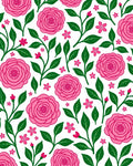 Pink Floral Branches Pattern Rug