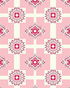 Pink Cream Floral Medallion Pattern Rug