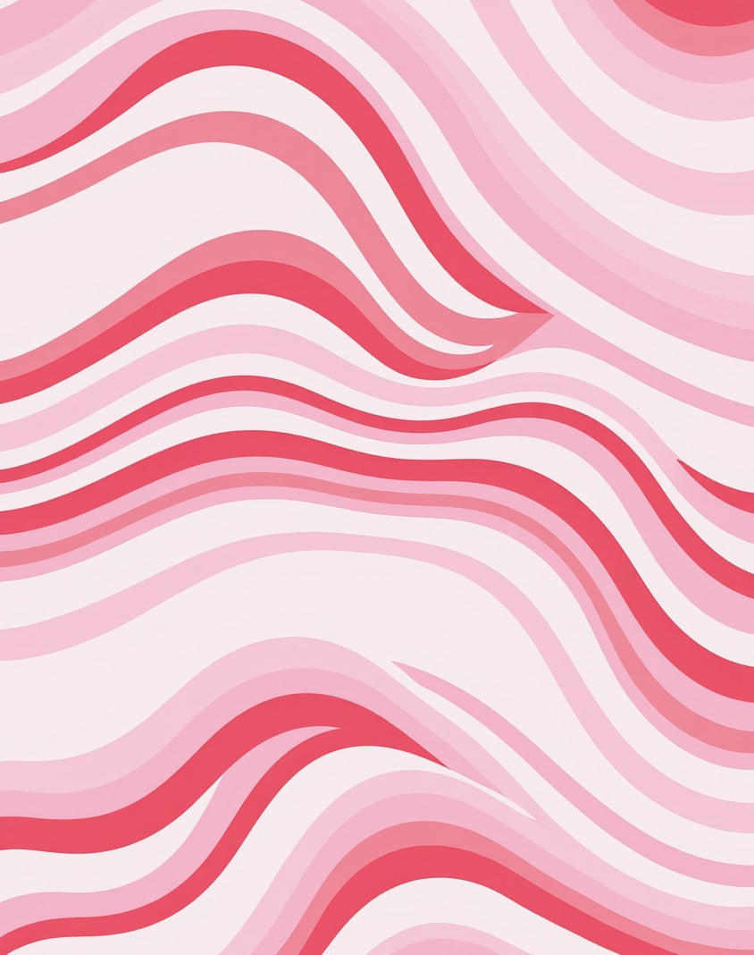 Pink Wavy Stripe Pattern Rug