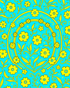 Yellow Floral Medley Pattern Rug