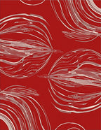 Red Abstract Swirl Pattern Rug