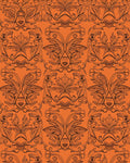 Bold Orange Floral Face Pattern Rug