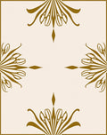Golden Art Deco Fan Medallion Rug